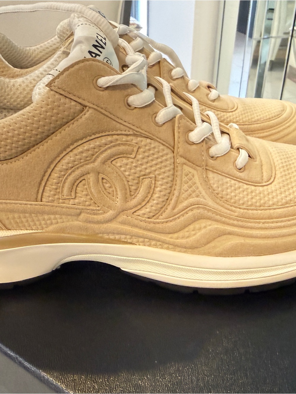 NIB Chanel Sneakers G45077 Beige/suede 41 - Picture 9 of 11